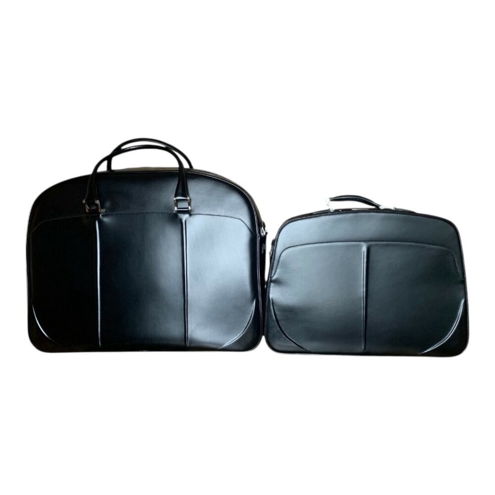 SAMSONITE BLACK LABEL BAYAMO LEATHER SUITER GARMENT BAG OVERNIGHTER COMBO